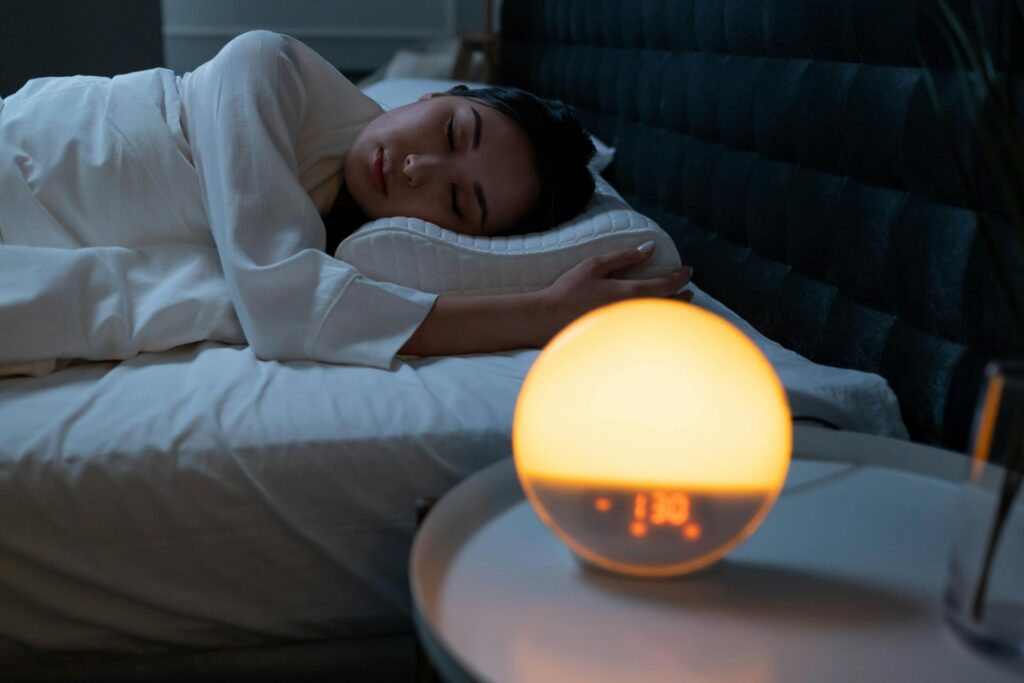 A Woman is Profoundly Side Sleeping at Night